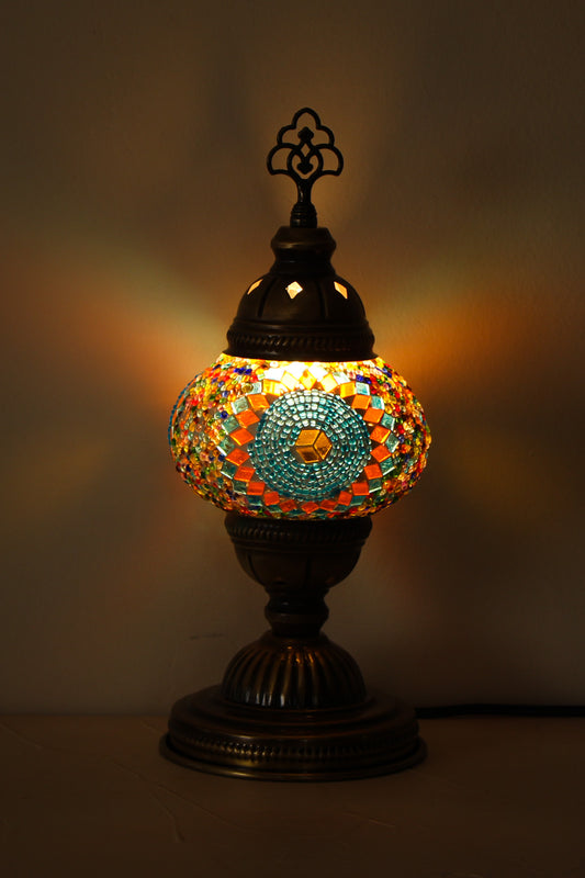Lámpara turca de mesa S Dalga multicolor + ampolleta