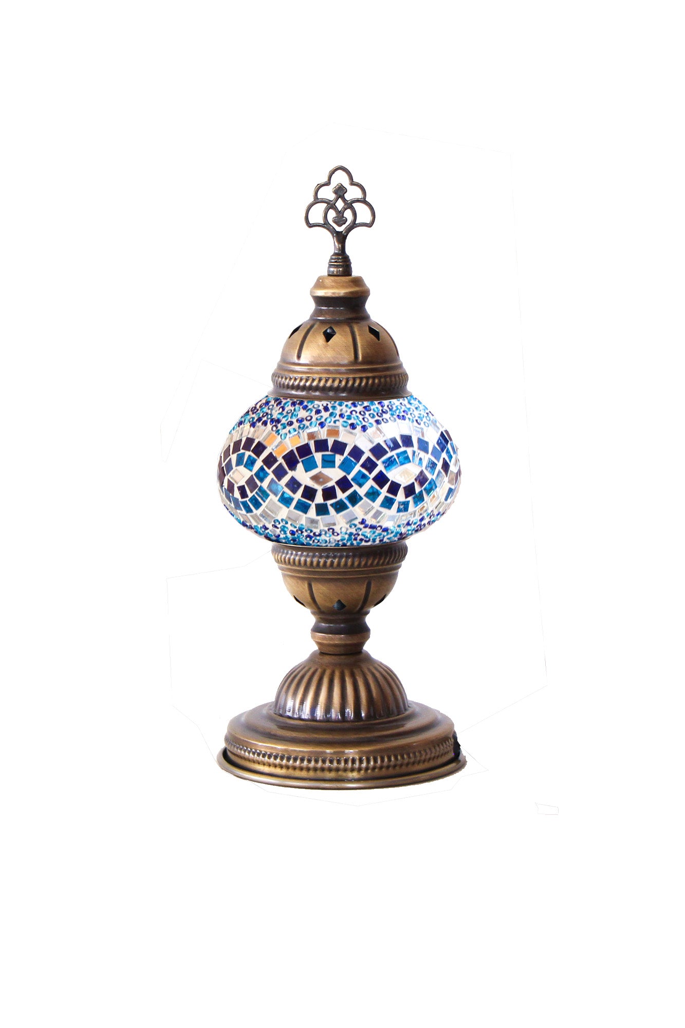 Lámpara turca de mesa S beads azul + ampolleta