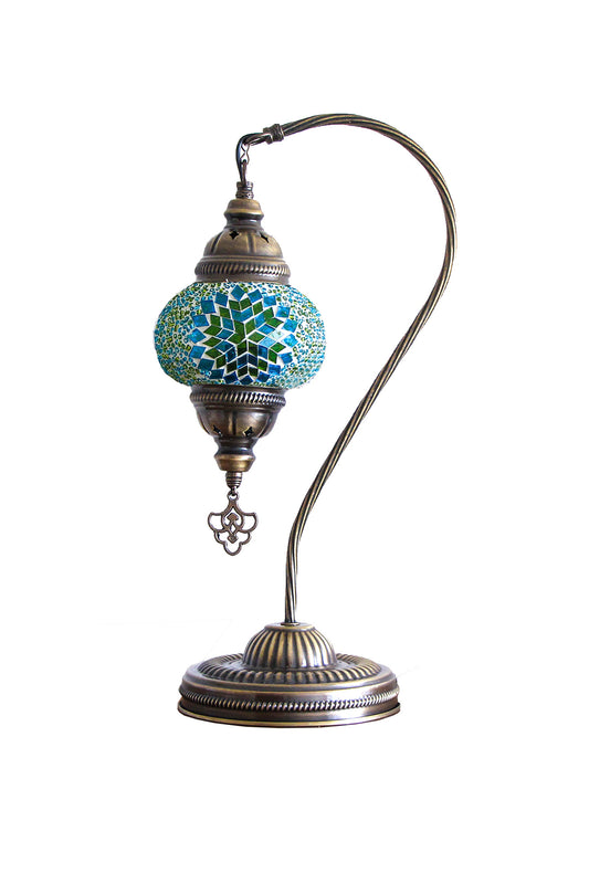 Lámpara turca cisne S Hajima verde y turquesa + ampolleta