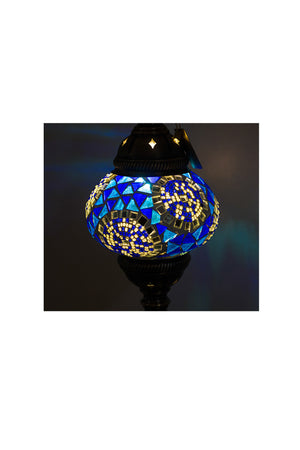 Lámpara turca colgante S remolinos azules