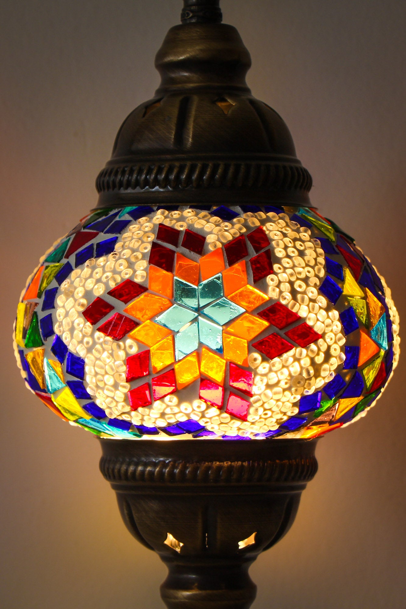 Lámpara turca Luna de mesa multicolor + ampolleta