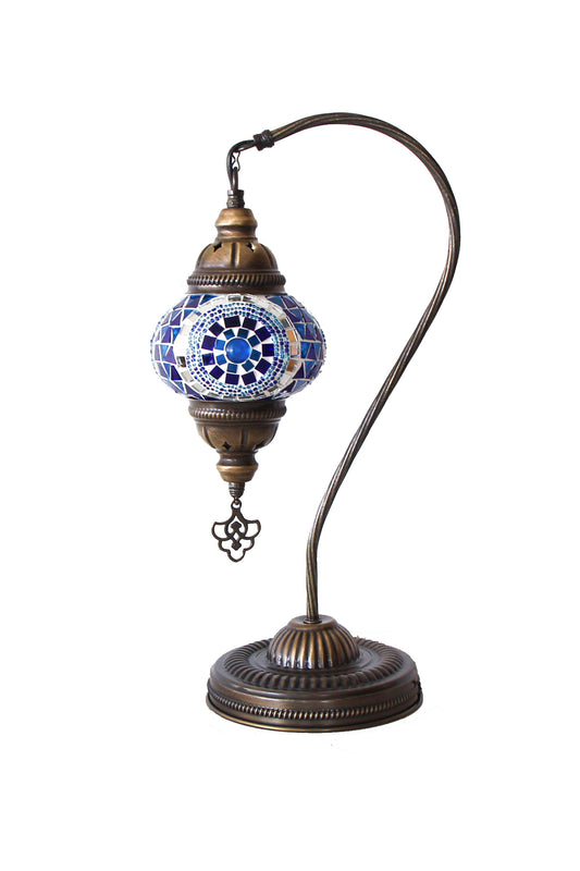 Lámpara turca cisne S Botón azul + ampolleta