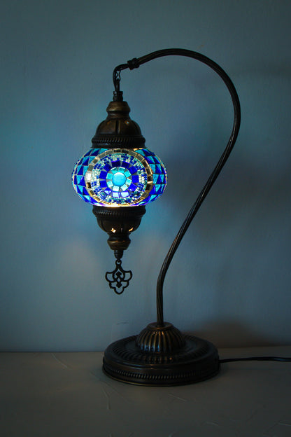 Lámpara turca cisne S Botón azul + ampolleta