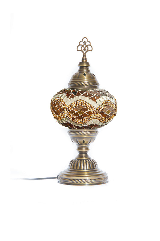 Lámpara turca de mesa M Rombos ámbar + ampolleta