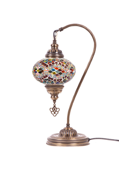 Lámpara turca cisne M rombos multicolor + ampolleta