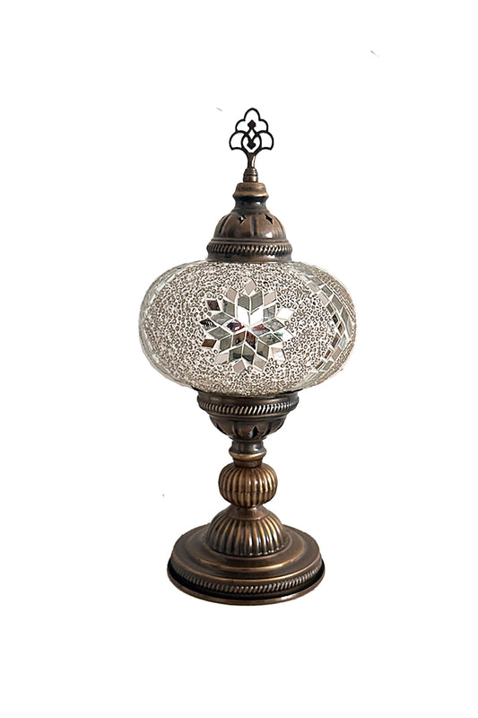 Lámpara turca de mesa L Hajima blanca + ampolleta