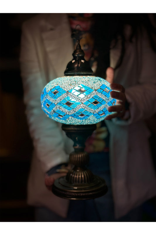 PREVENTA Lámpara turca de mesa L Rumi Turquesa + ampolleta