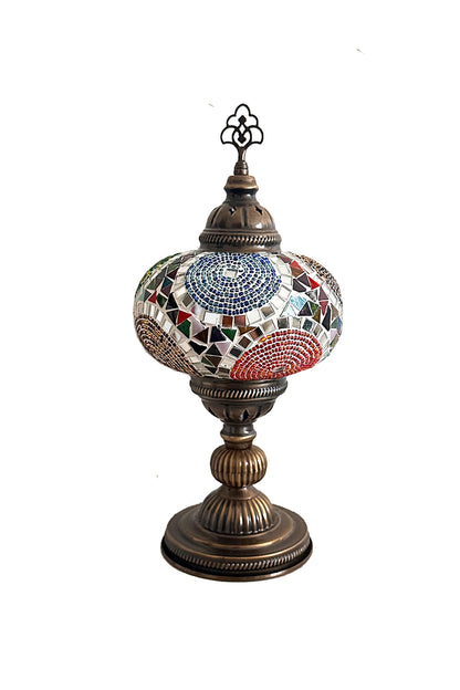 PREVENTA Lámpara turca de mesa L remolinos multicolor + ampolleta