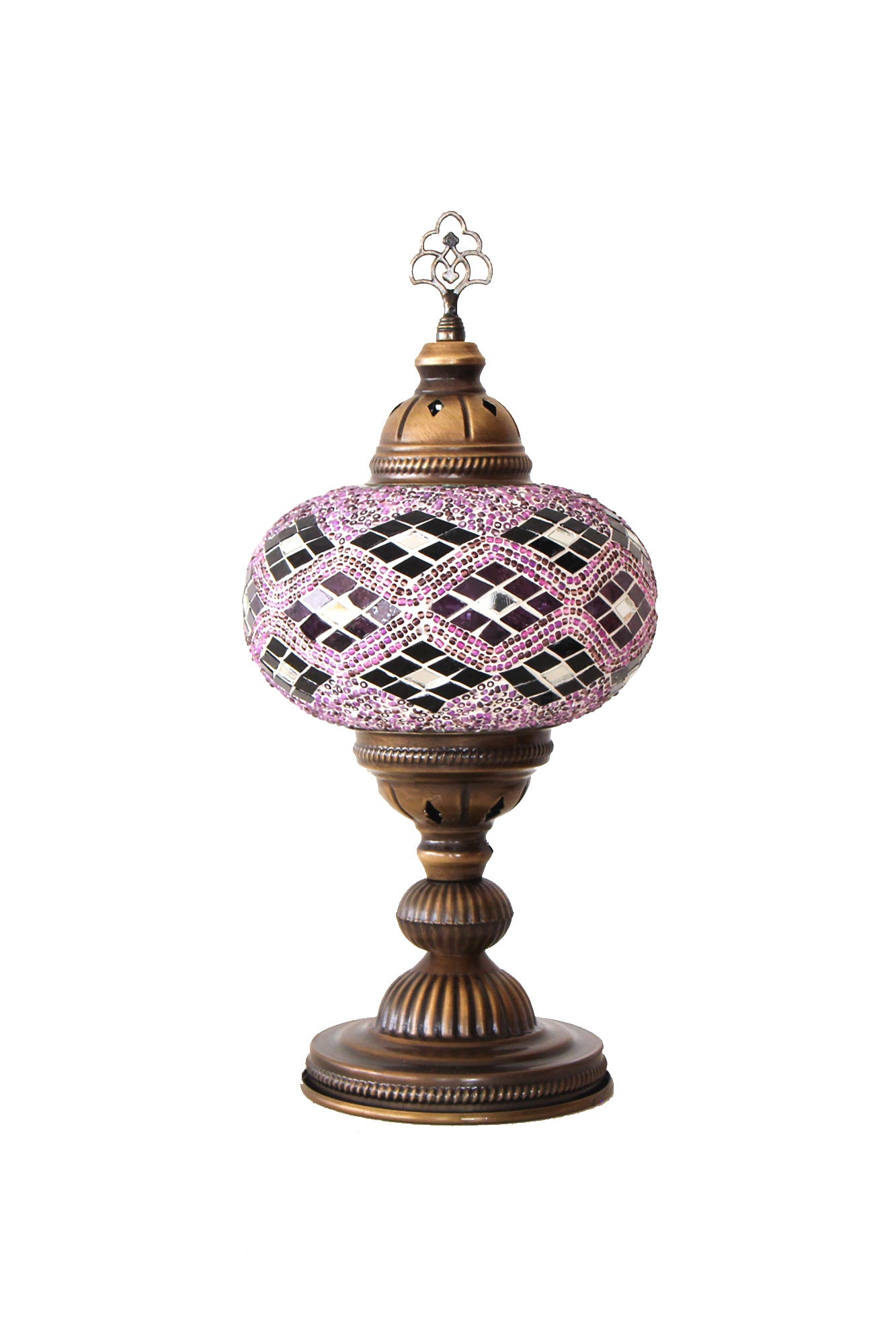 Lámpara turca de mesa L rumi morada + ampolleta