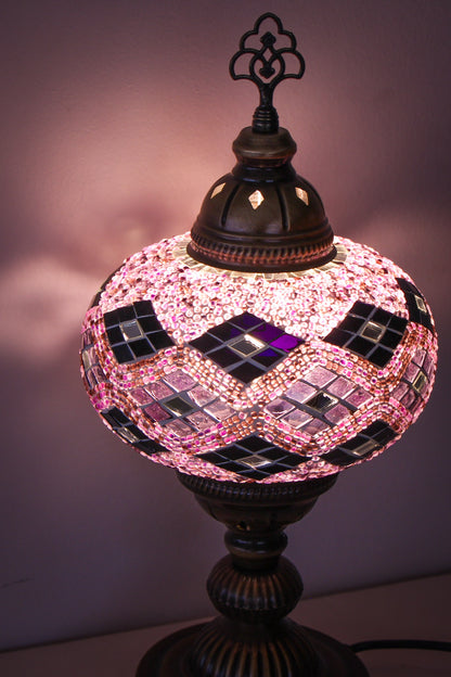 Lámpara turca de mesa L rumi morada + ampolleta