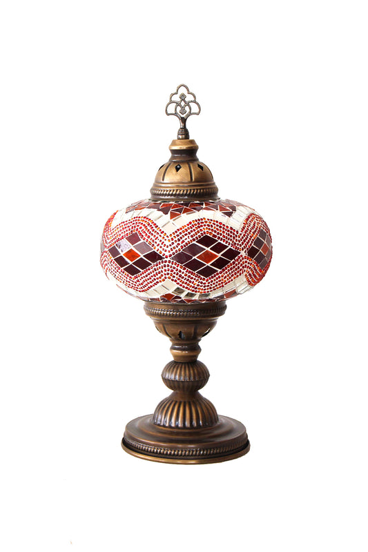 Lámpara turca de mesa L prisma naranja + ampolleta