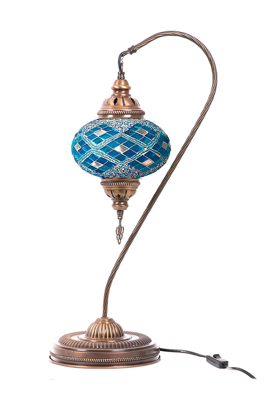 Lámpara turca cisne L rumi turquesa + ampolleta