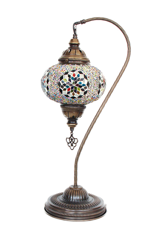 Lámpara turca cisne L rombos multicolor + ampolleta