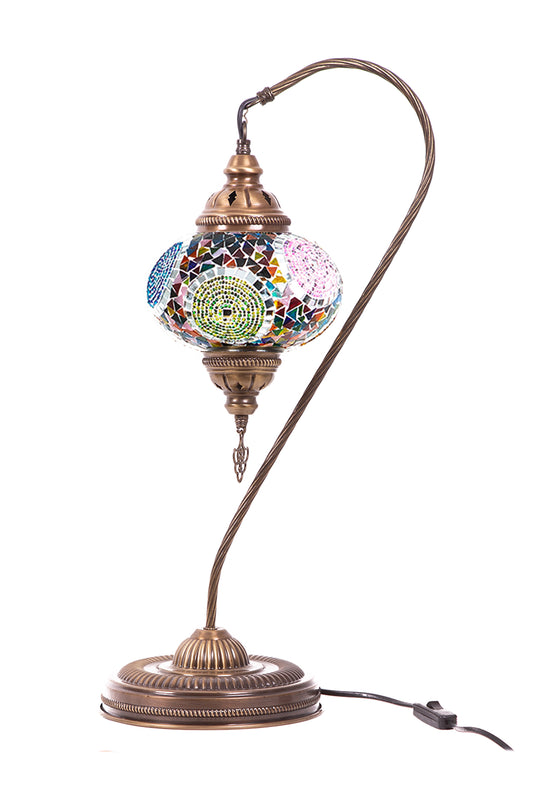 Lámpara turca cisne L remolinos multicolor + ampolleta