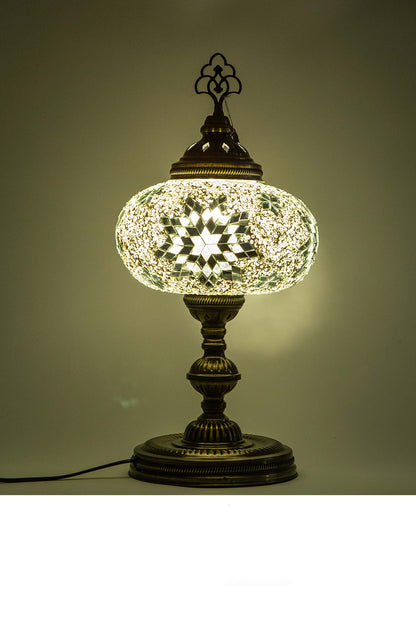 Lámpara turca de mesa XL Yildiz blanca + ampolleta
