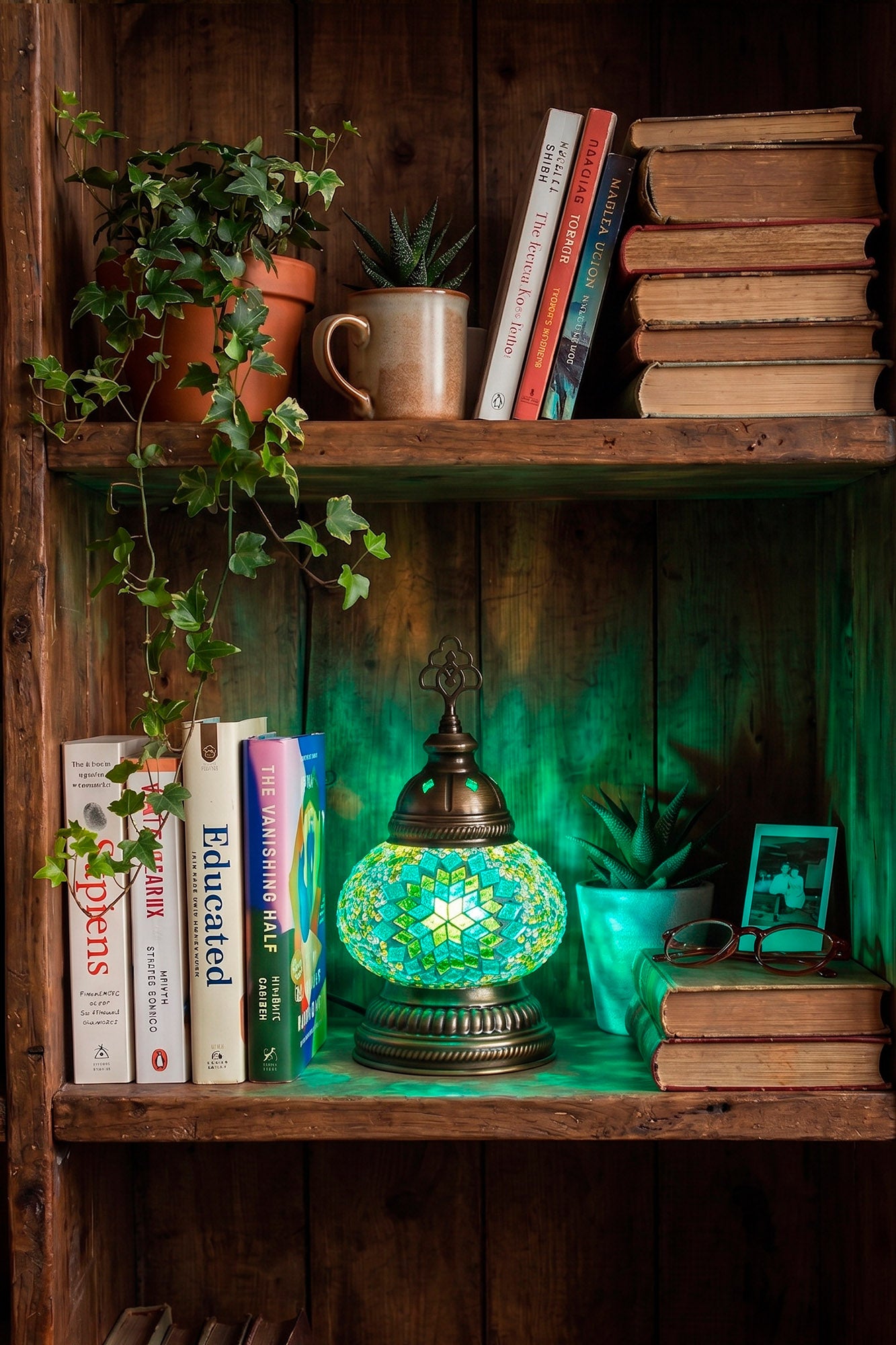 Lámpara turca decorativa baja de mesa S turquesa + ampolleta