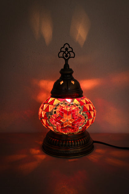 Lámpara turca decorativa baja de mesa S naranja + ampolleta
