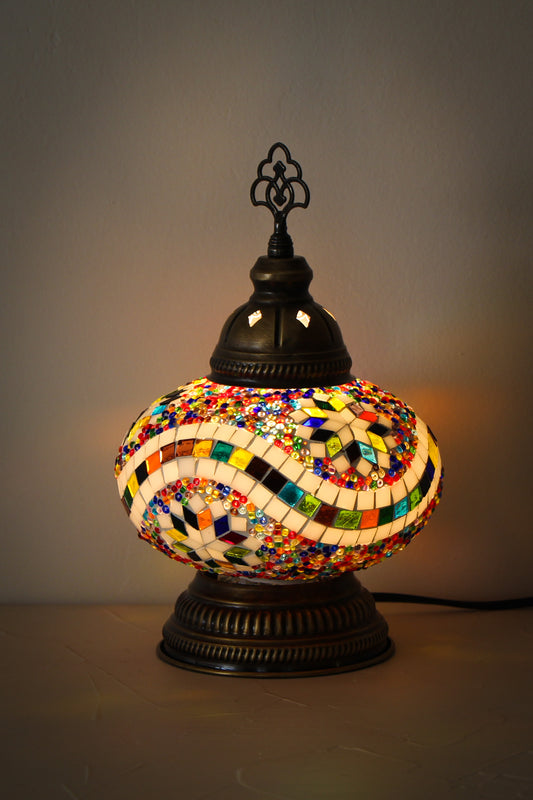 Lámpara turca decorativa baja de mesa M mix + ampolleta