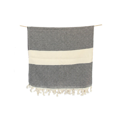 Toalla Turca de Algodón Mármara Negra 1 x 1,90 m