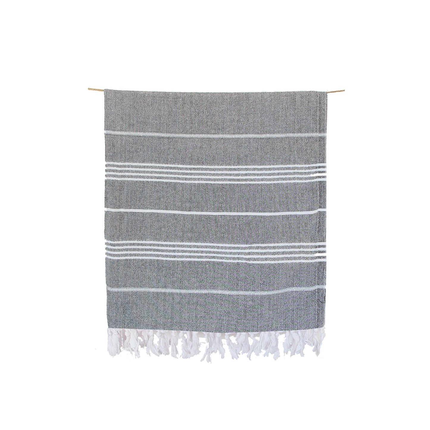 Toalla Turca de Algodón Antalya Negra 90 x 180 cms