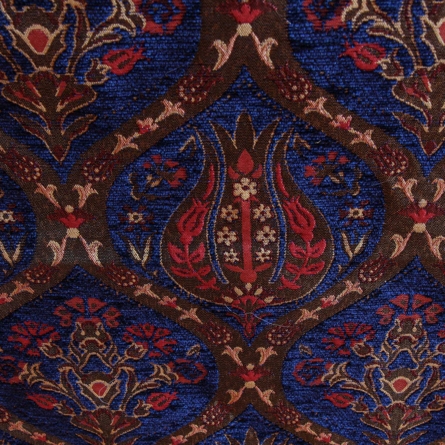 Set de Piecera 2P/Queen y almohadones Tulipanes Azul Oscuro