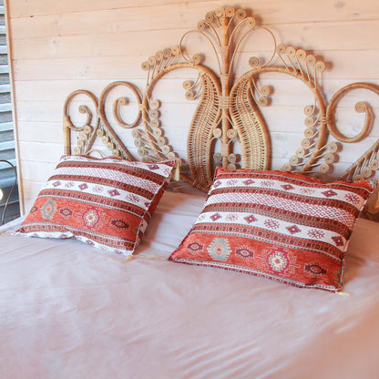 Pack de 2 Almohadones Kilim Terracota y Blanco