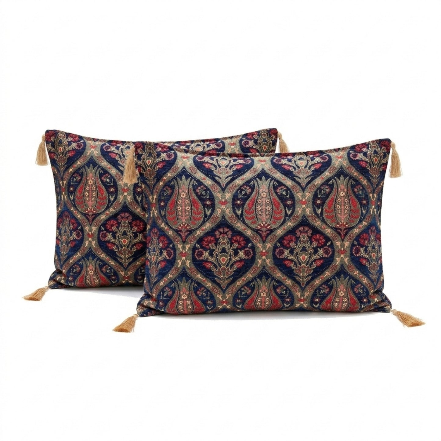 Pack de 2 Almohadones Tulipanes Azul oscuro
