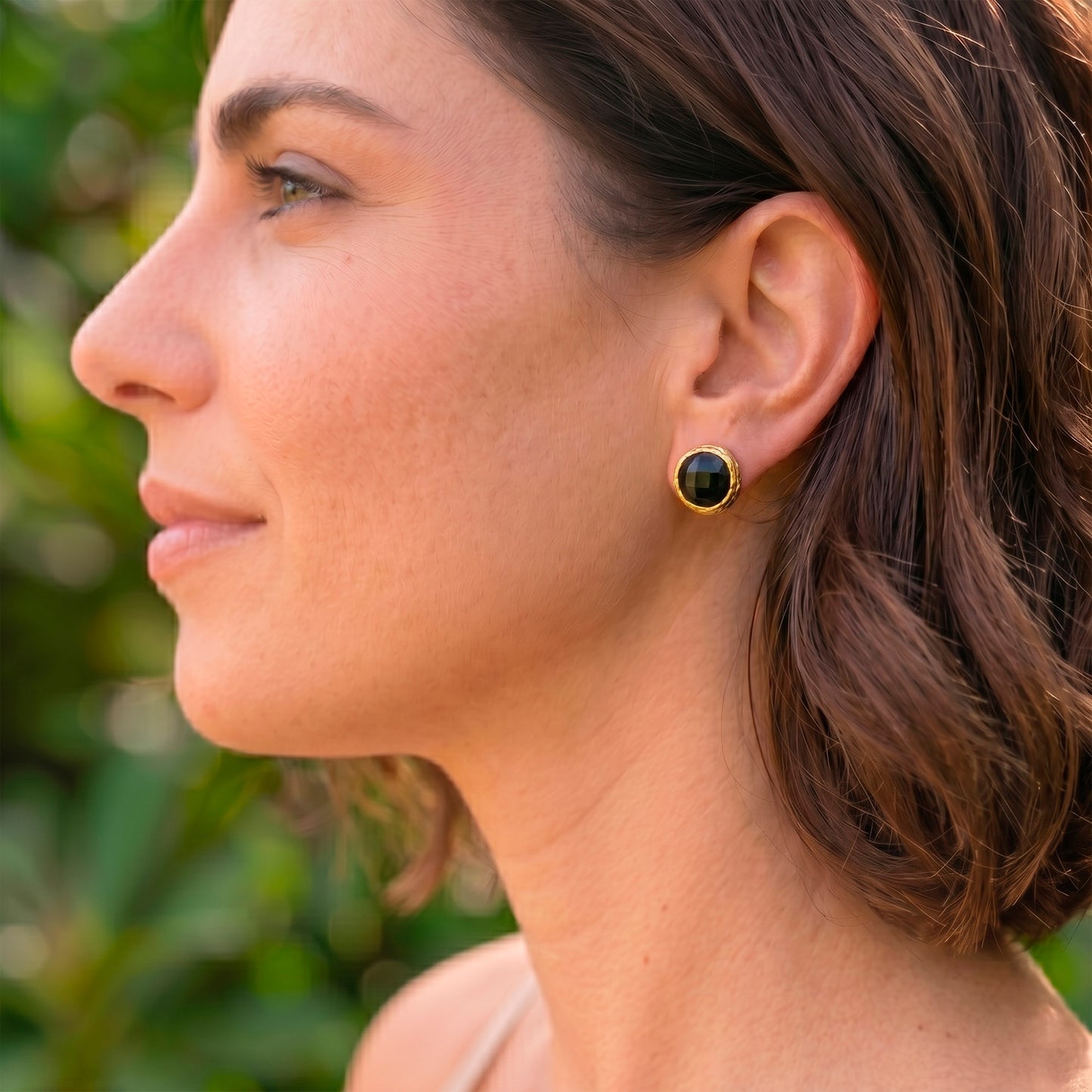 Aros Bruma Negros - Baño de oro 22 k