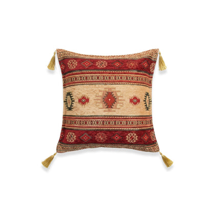 Cojín turco 44x44 Kilim Rojo y Café claro