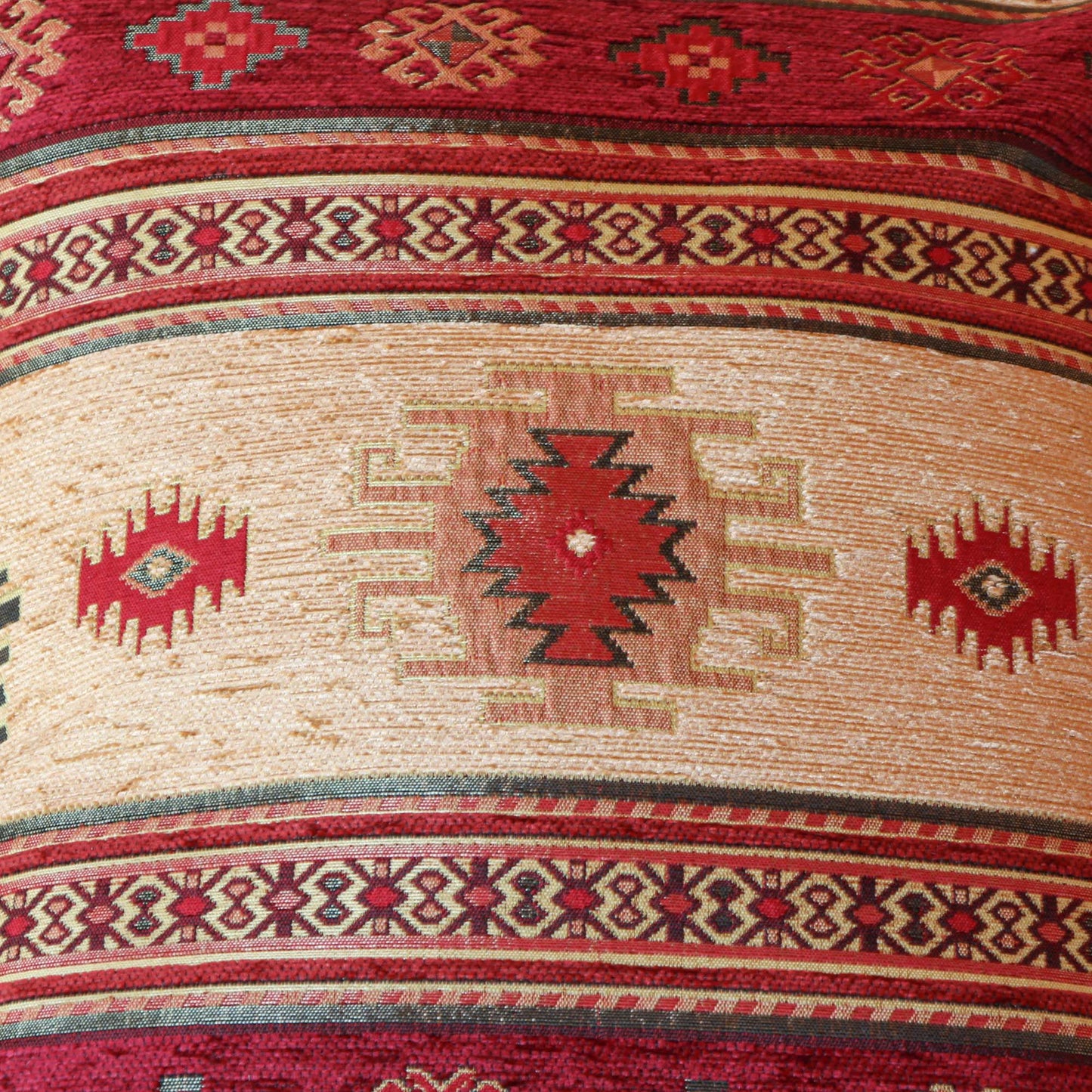 Cojín turco 44x44 Kilim Rojo y Café claro
