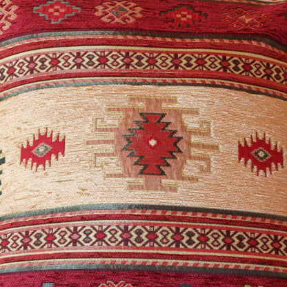 Cojín turco 44x44 Kilim Rojo y Café claro