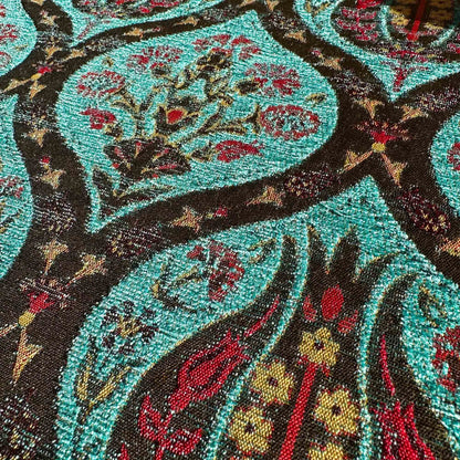 Cojín turco 44x44 Tulipanes Turquesa