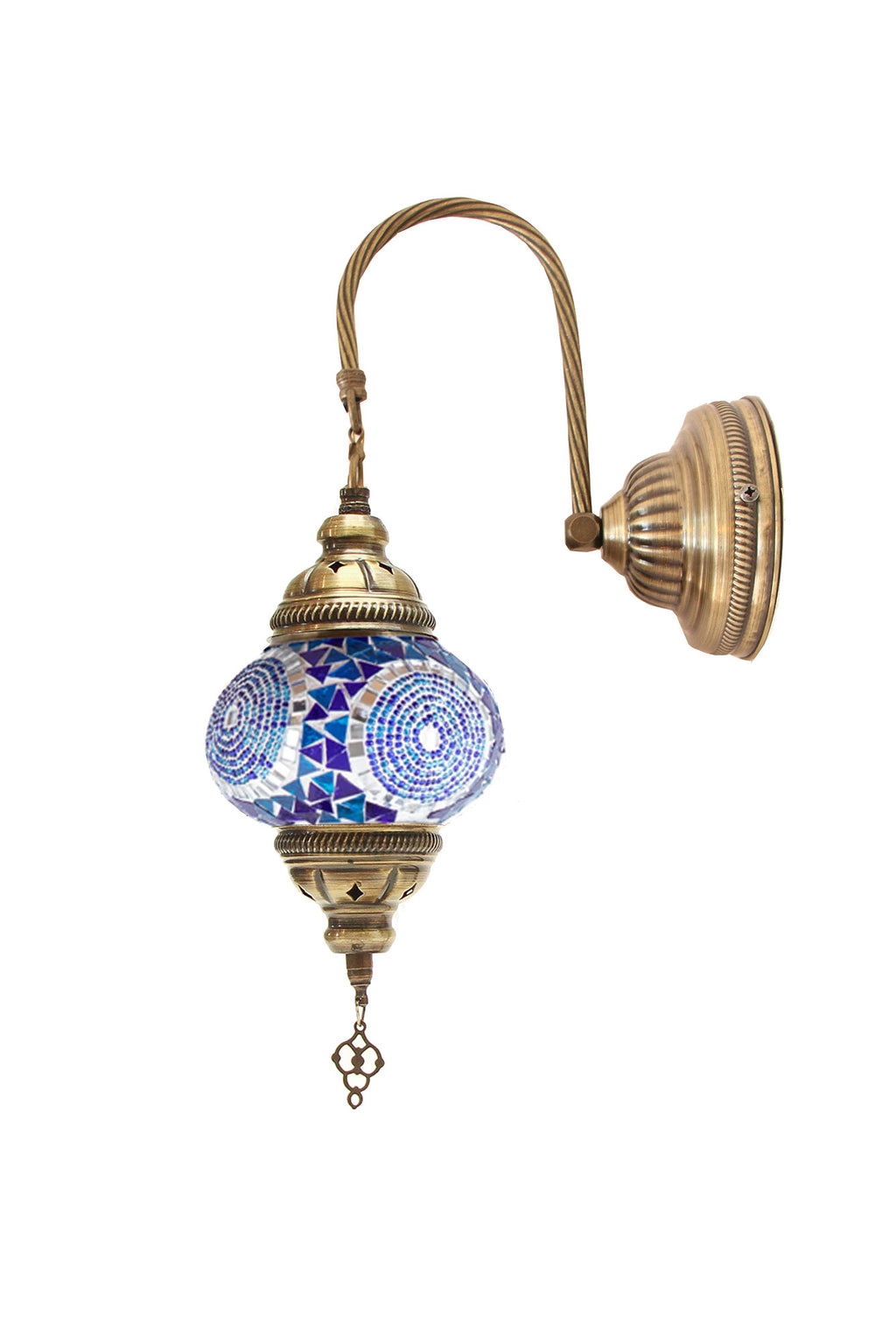 Lámpara turca de pared S remolinos azules