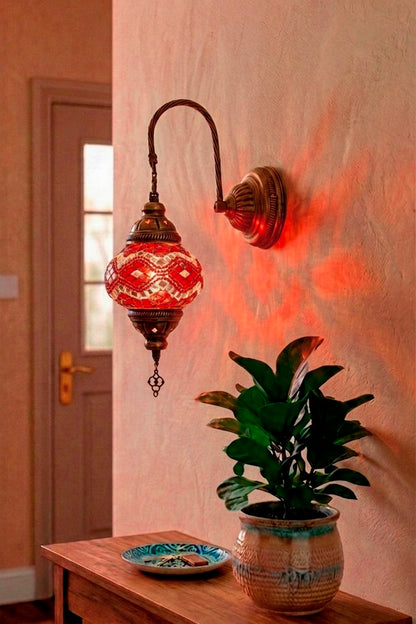 Lámpara turca de pared S roja + ampolleta