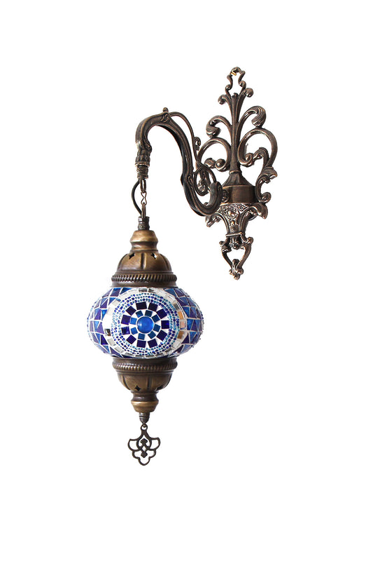 Lámpara turca de pared S azul + ampolleta