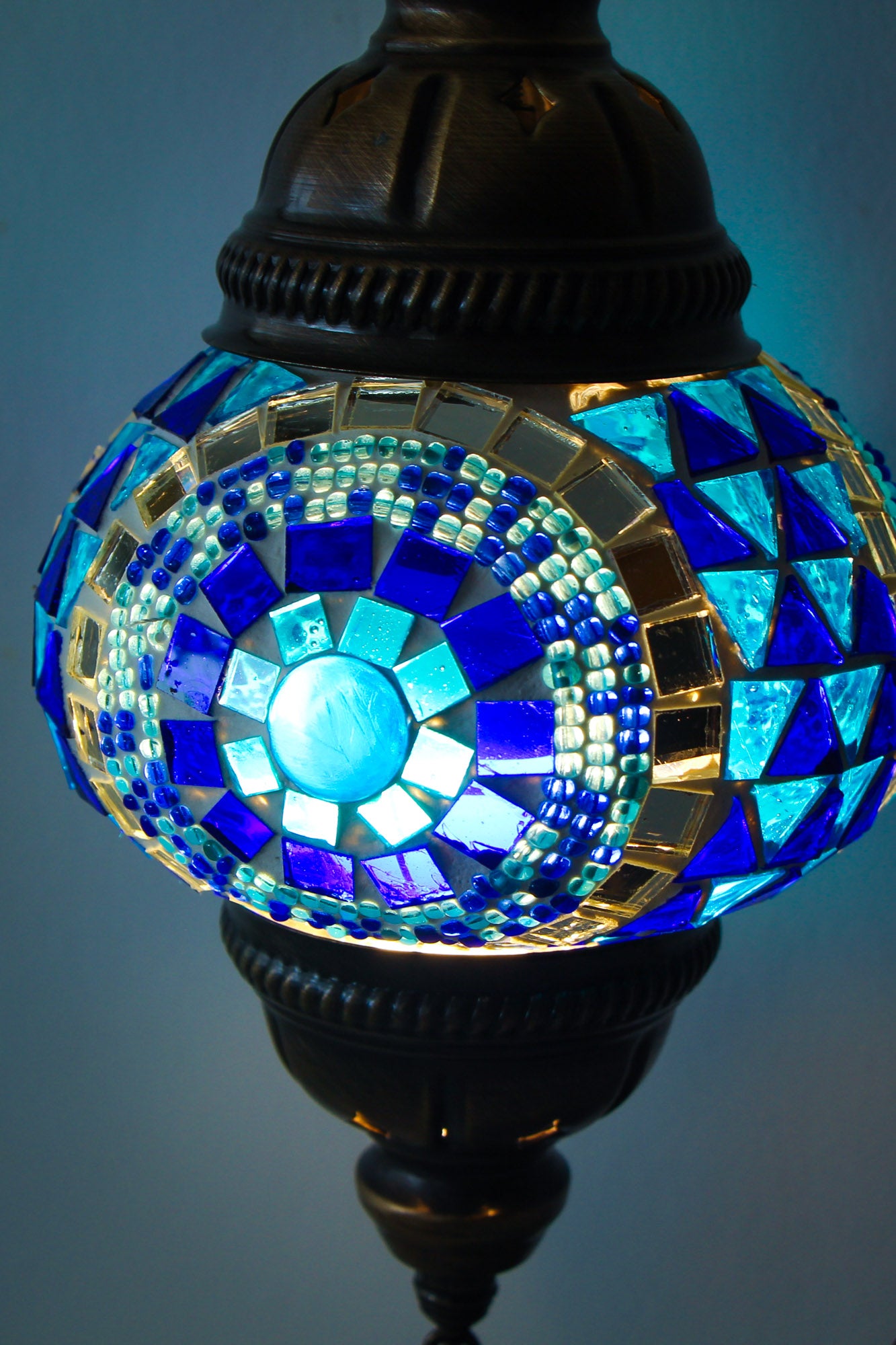 Lámpara turca de pared S azul + ampolleta