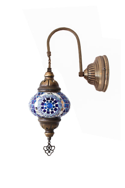 Lámpara turca de pared S azul + ampolleta