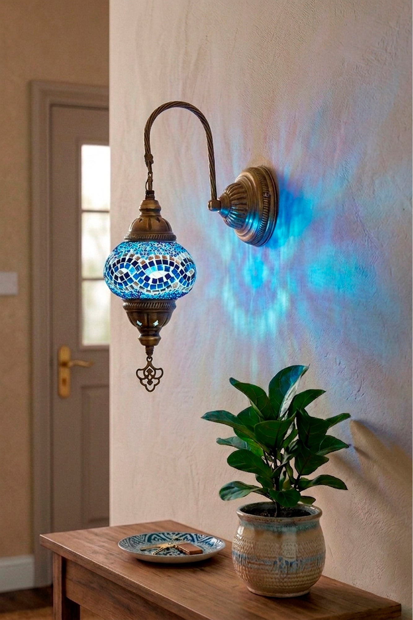 Lámpara turca de pared S agua de luna + ampolleta