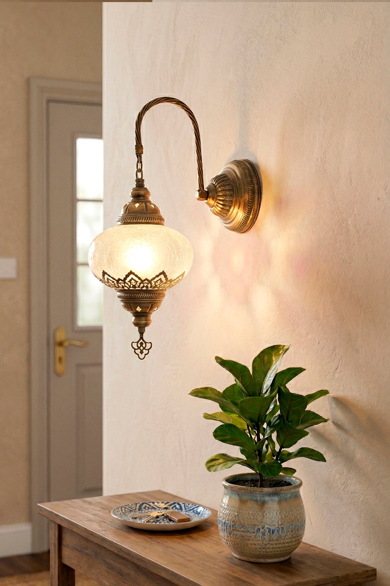 PREVENTA Lámpara turca de pared M Izmir blanca + ampolleta