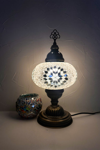 PREVENTA Lámpara turca de mesa M Hajima blanca + ampolleta