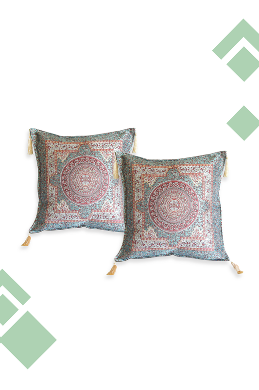 Dúo de Cojines Iznik Celestes 44x44 cms