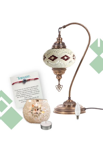 Pack Fatma: Lámpara cisne M + Portavela + Ampolleta y velita de regalo