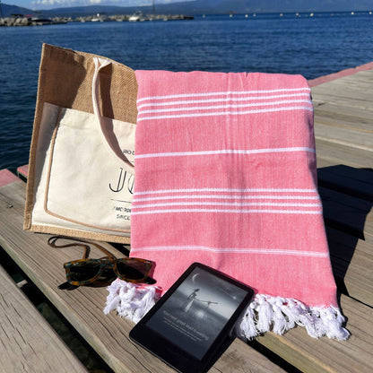 Toalla Turca de Algodón Antalya Roja 90 x 170 cms