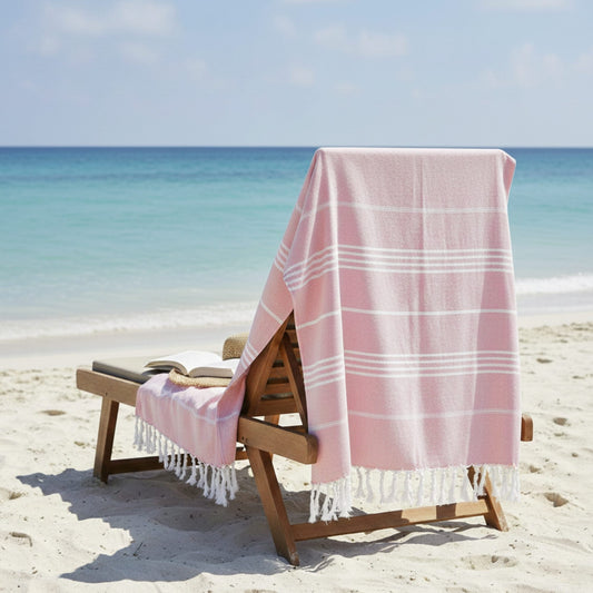 Toalla Turca de Algodón Antalya Rosada 90 x 180 cms