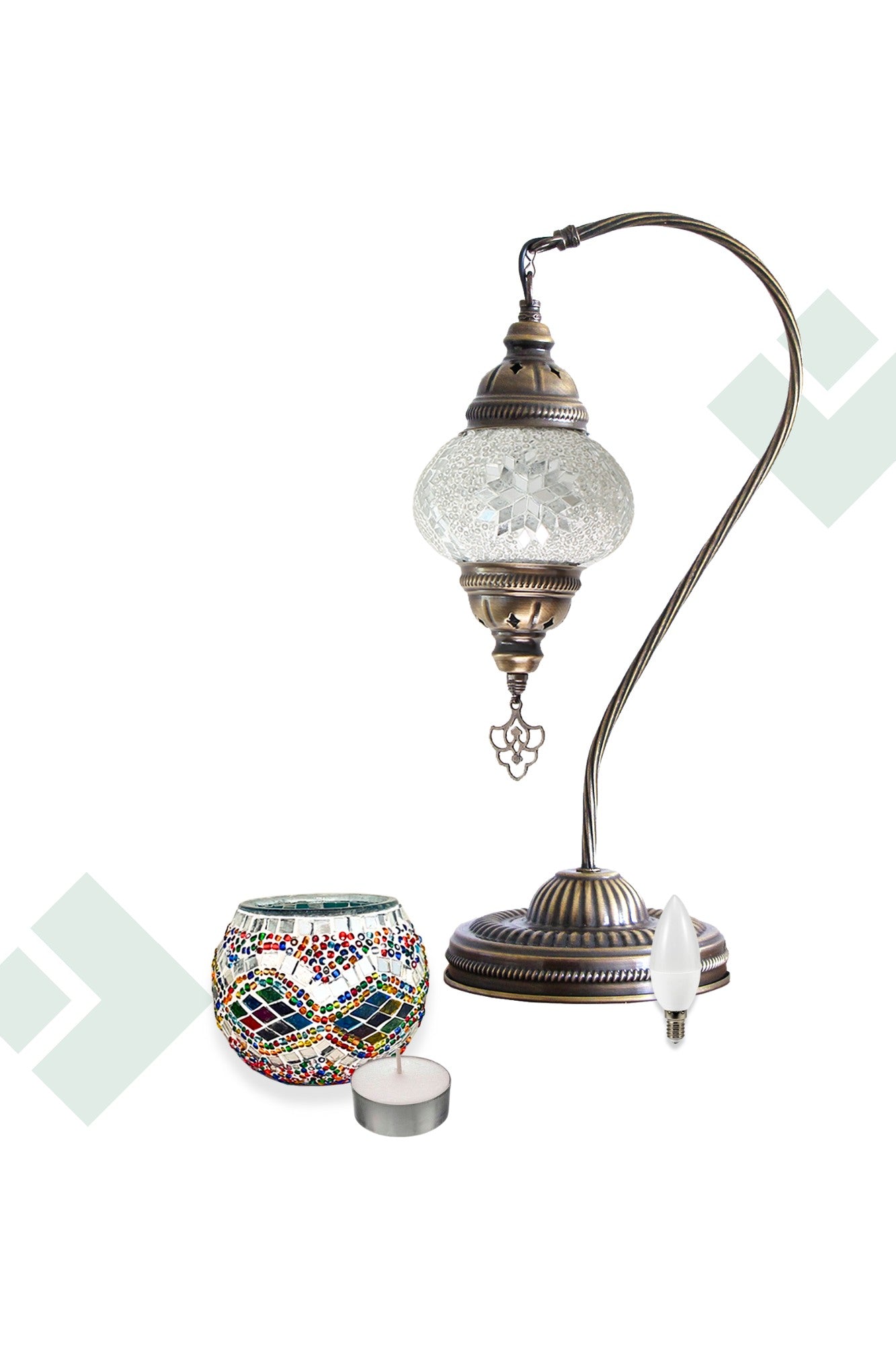 Pack Beyaz: Lámpara cisne S + Portavela + Ampolleta y velita de regalo