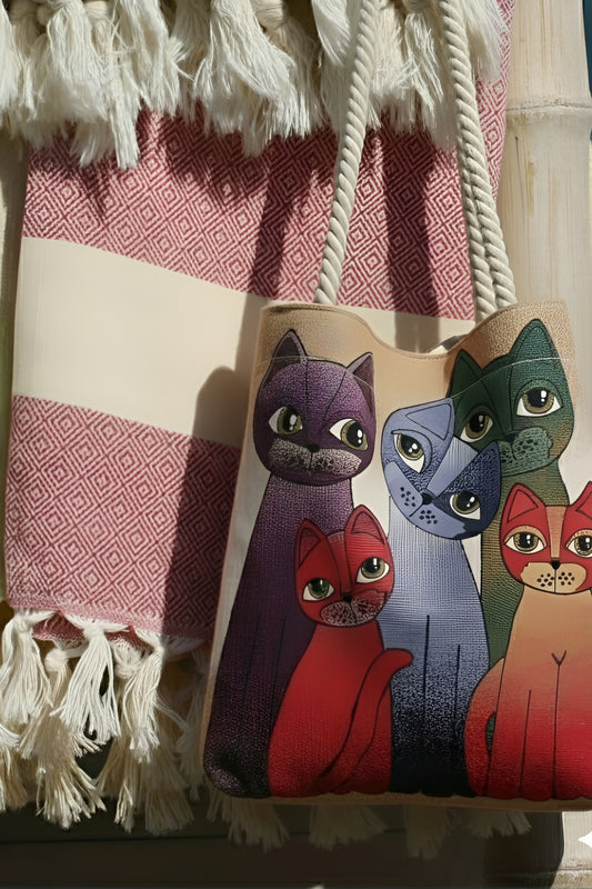 Pack Bodrum: Bolso de gato + Toalla Mármara Roja + Regalo