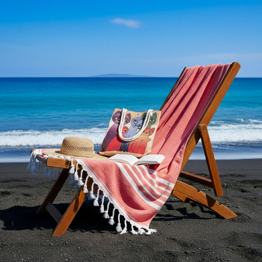 Pack Bodrum: Bolso de gato + Toalla Karadeniz roja + Regalo