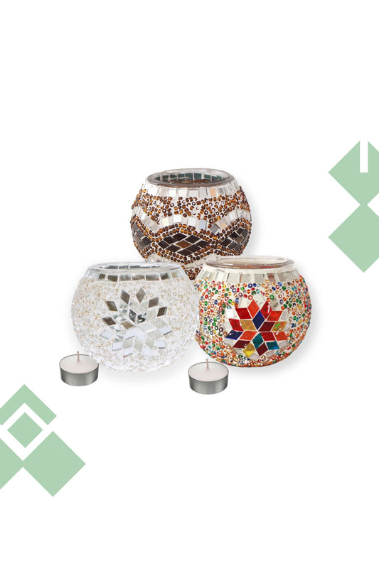 Trío de Portavelas Mix + Velitas de regalo