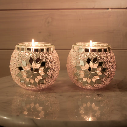 Par de portavelas simples Blancos