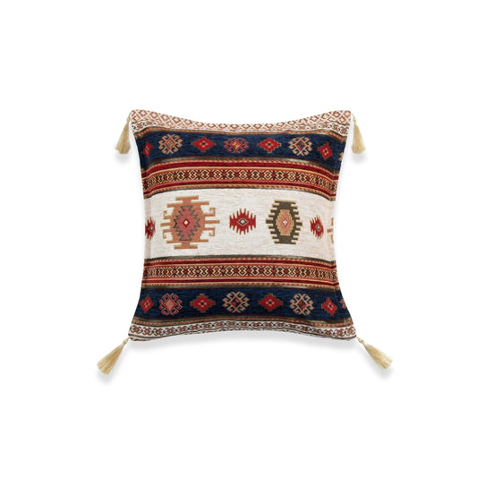 Cojín turco 44x44 Kilim Blanco y Azul